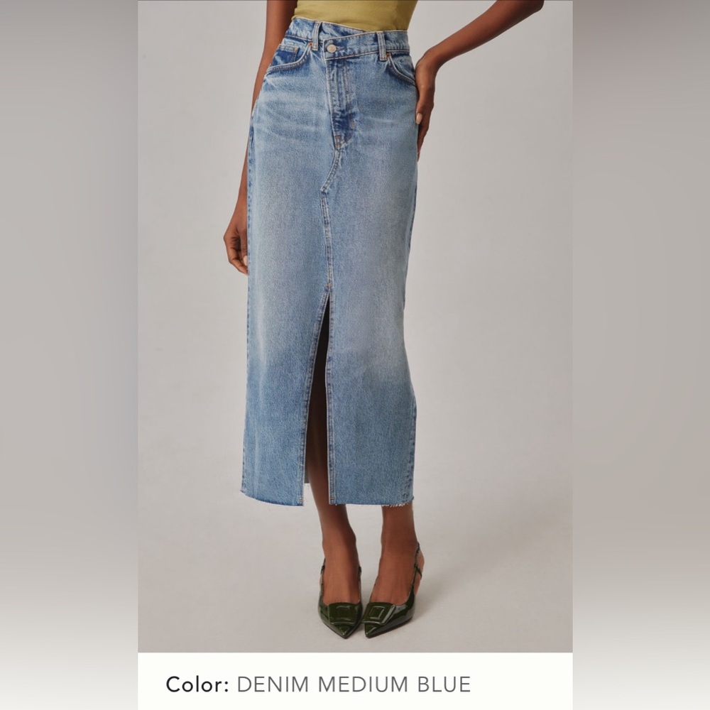 Anthropologie Reformation denim midi skirt - size 25 - excellent condition